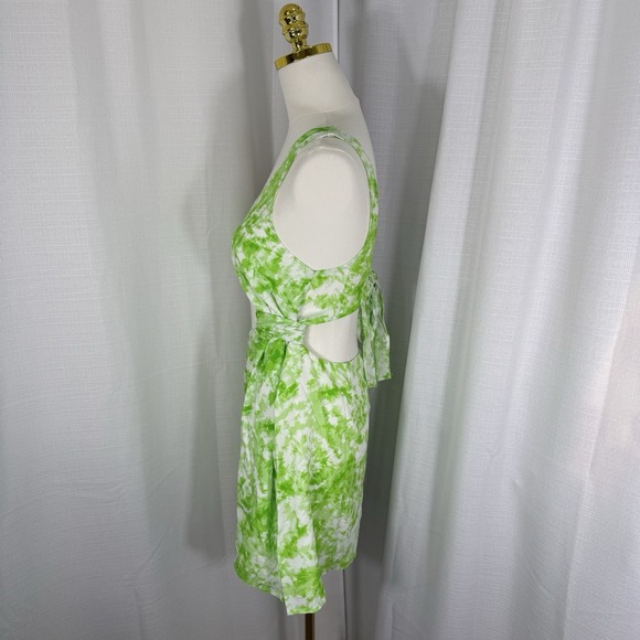 NEW For Love & Lemons Devon Mini‎ Dress Large Cut Out Y2K One Shoulder Sexy $198 - Picture 6 of 16